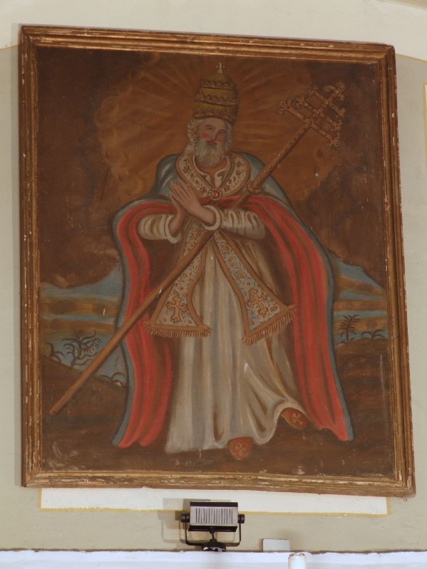 Ambito emiliano sec. XX, Dipinto di San Clemente Papa con insegne pontificali