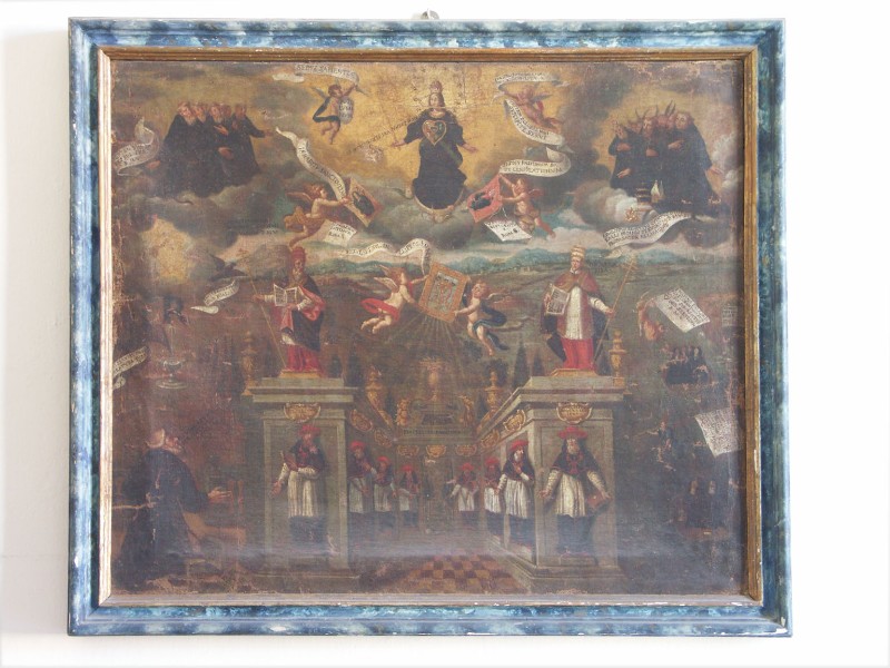 Ambito emiliano seconda metà sec. XVIII, Madonna e Santi fondatori