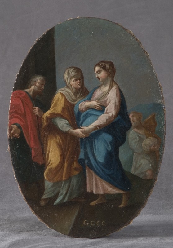 Ambito emiliano sec. XVIII, Visitazione ad olio su tela