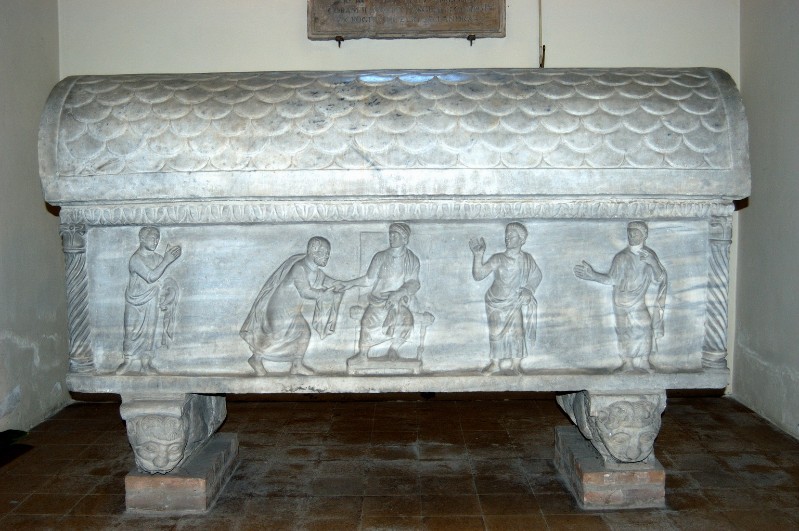 Ambito ravennate sec. V, Coperchio del sarcofago di Pietro degli Onesti