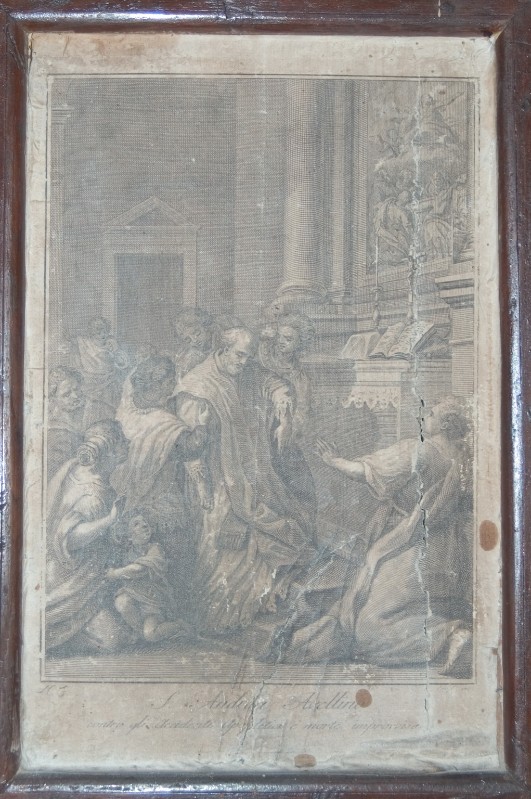 Ambito italiano sec. XVIII, Stampa con Sant'Andrea Avellino