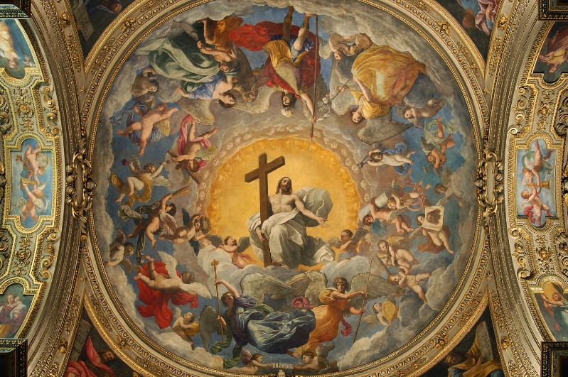 Reni G. - Gessi G.F. (1620), Cupola con Cristo Salvatore tra angeli