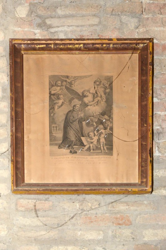 Bottega romagnola sec. XIX, Stampa di San Francesco Caracciolo tra angeli