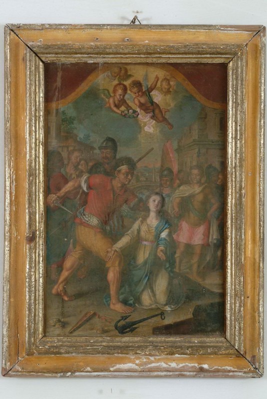 Bott. marchigiana sec. XIX, Cornice del dipinto con Martirio di Santa Filomena