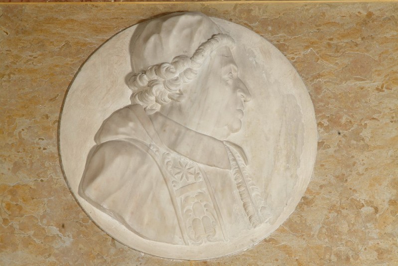 Bott. marchigiana sec. XVIII, Medaglione in marmo raffigurante Papa Clemente XI