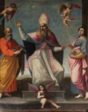 Frediani A. sec. XVII, San Frediano tra Santi Girolamo e Lucia dipinto