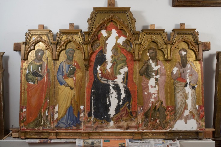 Francesco di Andrea Anguilla sec. XV, Madonna in trono dipinto polittico