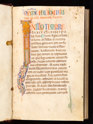 Bott. italiana sec. XIII, Libro evangelario con cornici architettoniche