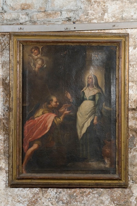 Bottega toscana sec. XVIII, Dipinto raffigurante Santa Zita e mendicante