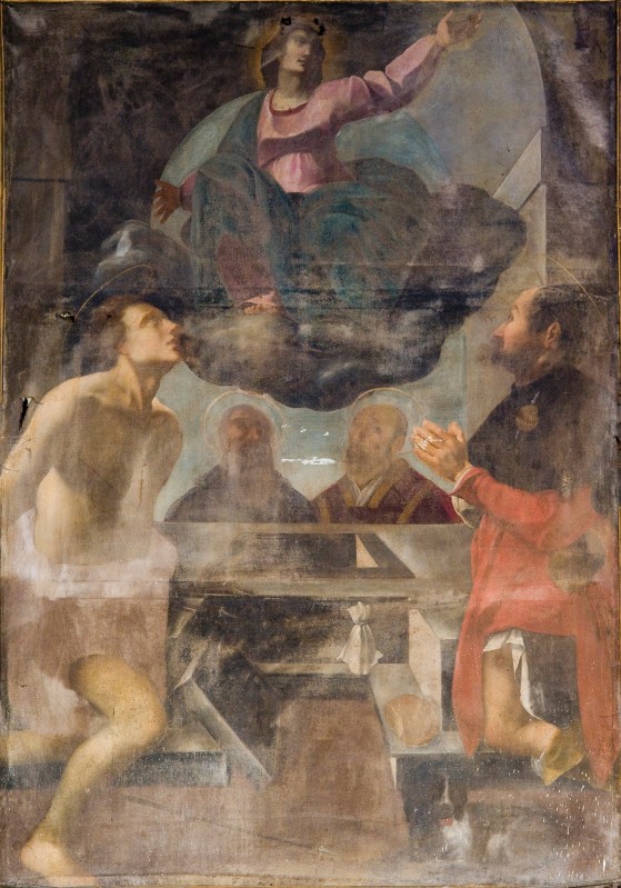Ambito toscano sec. XVI-XVII, Madonna assunta con Santi dipinto su tela