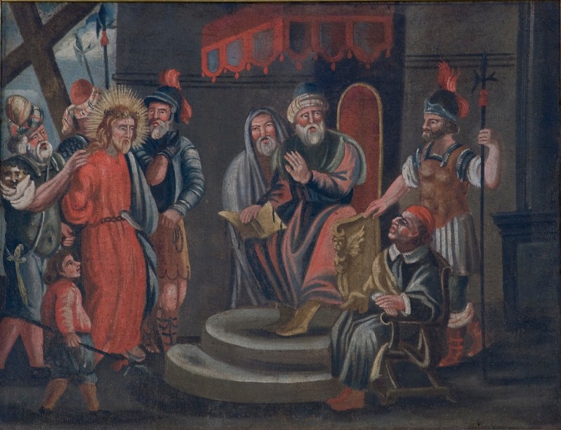 Bott. lucchese sec. XVIII, Gesù condannato a morte dipinto a olio su tela