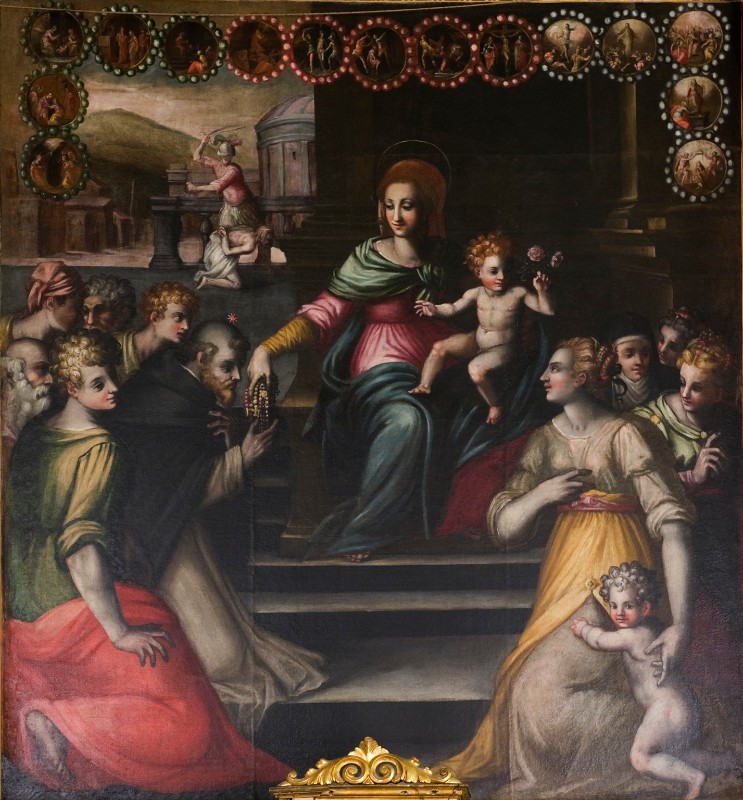 Vanni S. (1589), Dipinto a olio su tela raffigurante Madonna del rosario