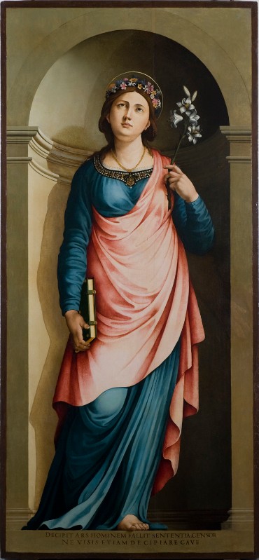 Bott. lucchese sec. XVI, Dipinto a olio su tavola raffigurante santa