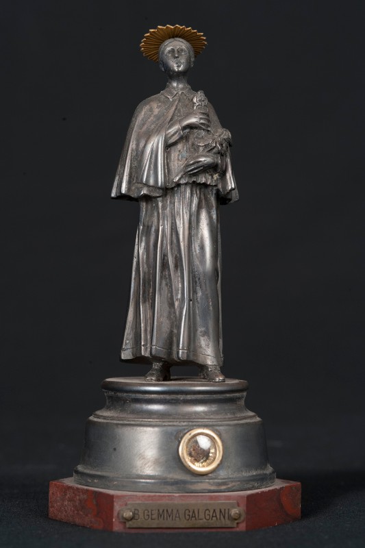 Bott. italiana sec. XX, Reliquiario a statua con effigie di santa Gemma Galgani