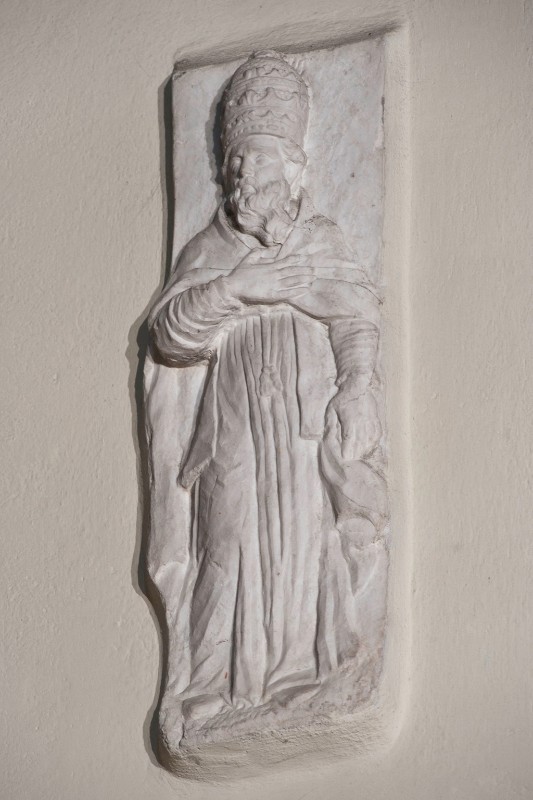Bott. toscana sec. XVIII, Scultura in marmo raffigurante San Clemente papa