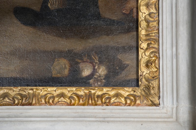 Bott. toscana sec. XVII, Cornice lignea dorata con foglie d'acanto arricciate
