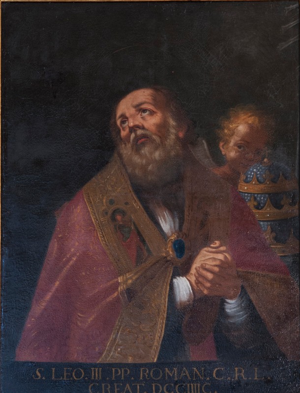 Bott. lucchese sec. XVI, Dipinto a olio su tela raffigurante San Leone III papa