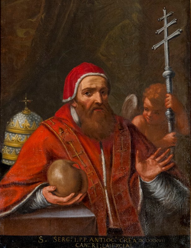Bott. lucchese sec. XVI, Dipinto a olio su tela raffigurante San Sergio I papa