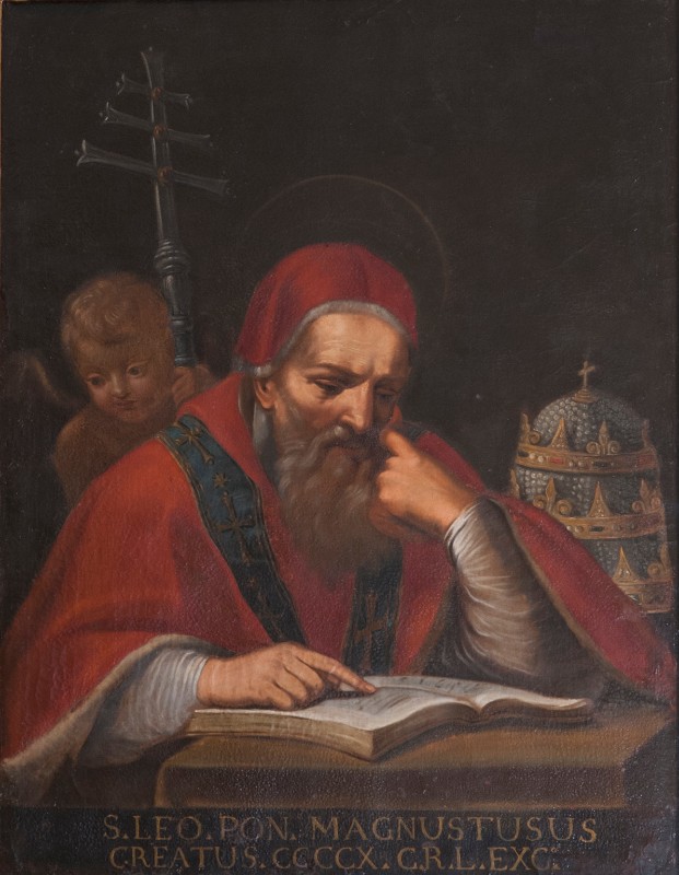 Bott. lucchese sec. XVI, Dipinto a olio su tela raffigurante San Leone I papa