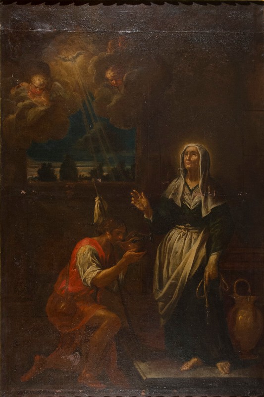 Bott. toscana sec. XVII, Miracolo del pozzo di santa Zita dipinto a olio