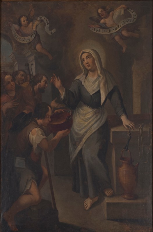 Bott. lucchese sec. XVIII, Dipinto raffigurante Santa Zita e il pellegrino
