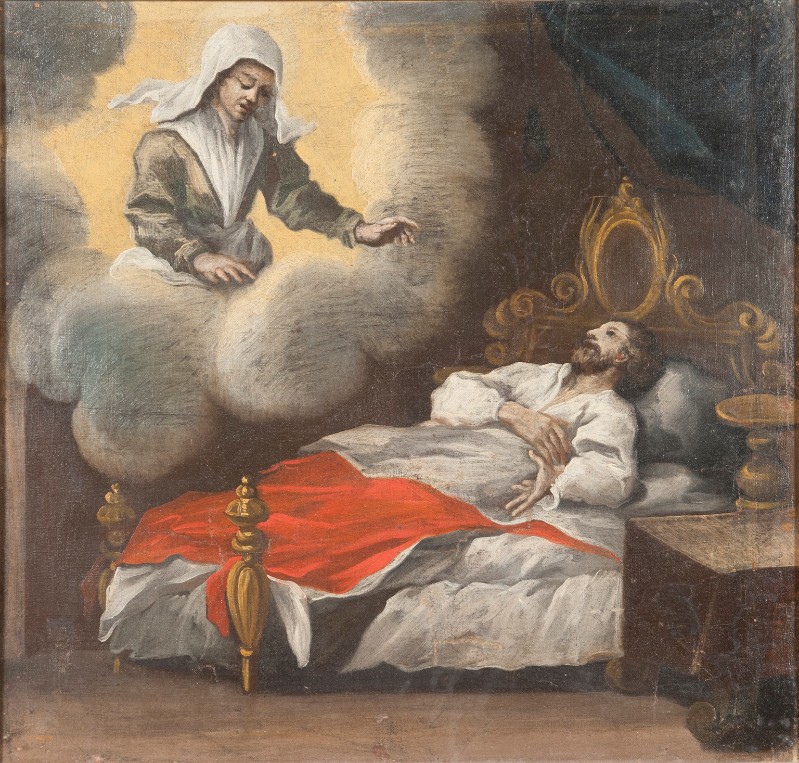 Bott. toscana sec. XVIII, Sanza Zita appare ad un ammalato dipinto