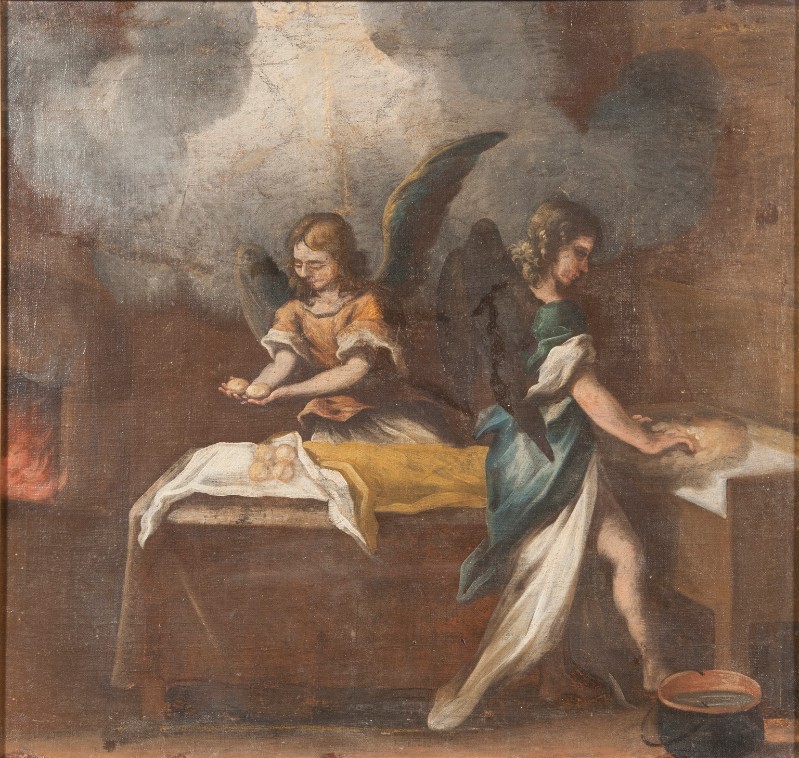 Bott. toscana sec. XVIII, Angeli preparano il pane per Sanza Zita
