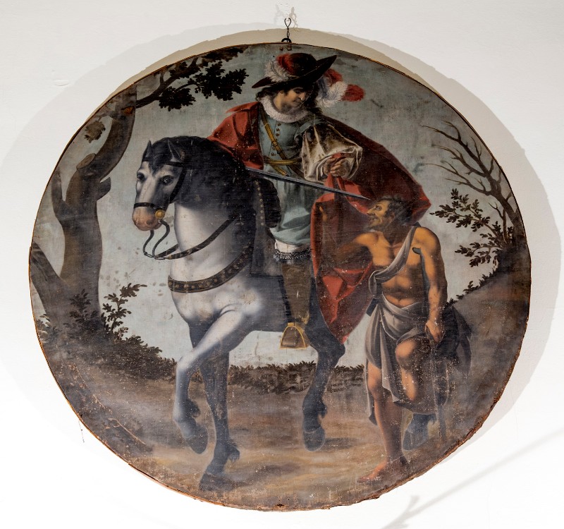Bott. lucchese sec. XVI, San Martino e il povero dipinto a olio su tela