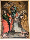 Ambito toscano sec. XVII, Immacolata concezione con San Bartolomeo e santo