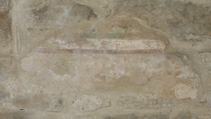Ambito Italia centrale sec. XIII, Frammento di intonaco affrescato cm 15