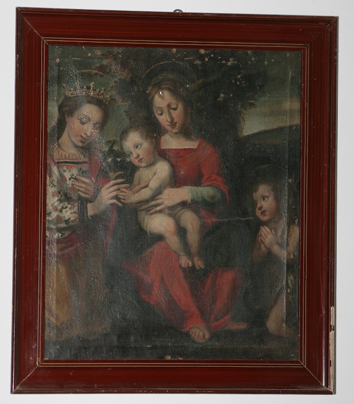 Scuola di Barocci Federico secc. XVI-XVII, Madonna con Gesù Bambino e santi