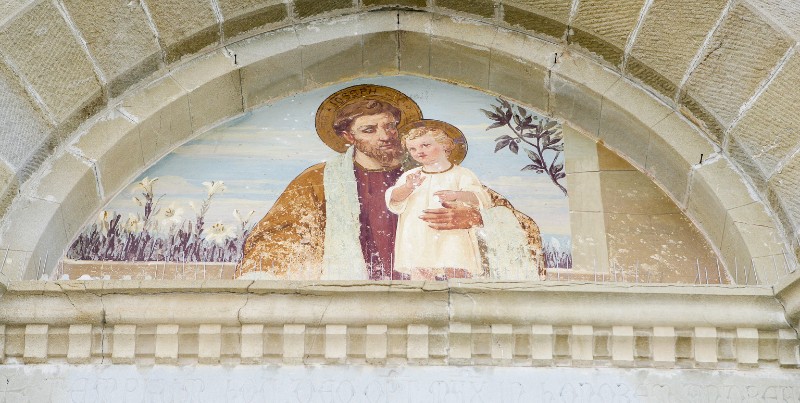 Ambito toscano sec. XX, Dipinto di San Giuseppe e Gesù Bambino