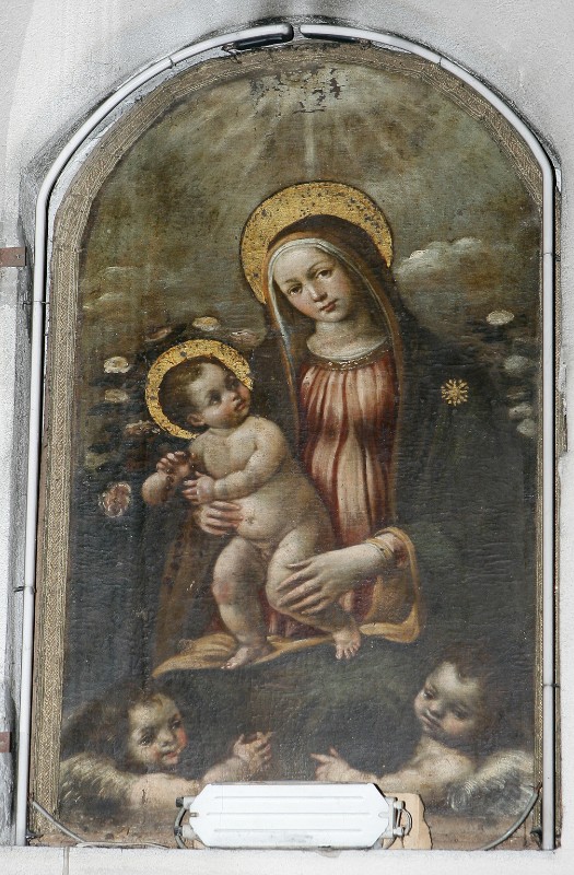 Ambito toscano secc. XV-XVI, Dipinto su tela della Madonna con Gesù Bambino