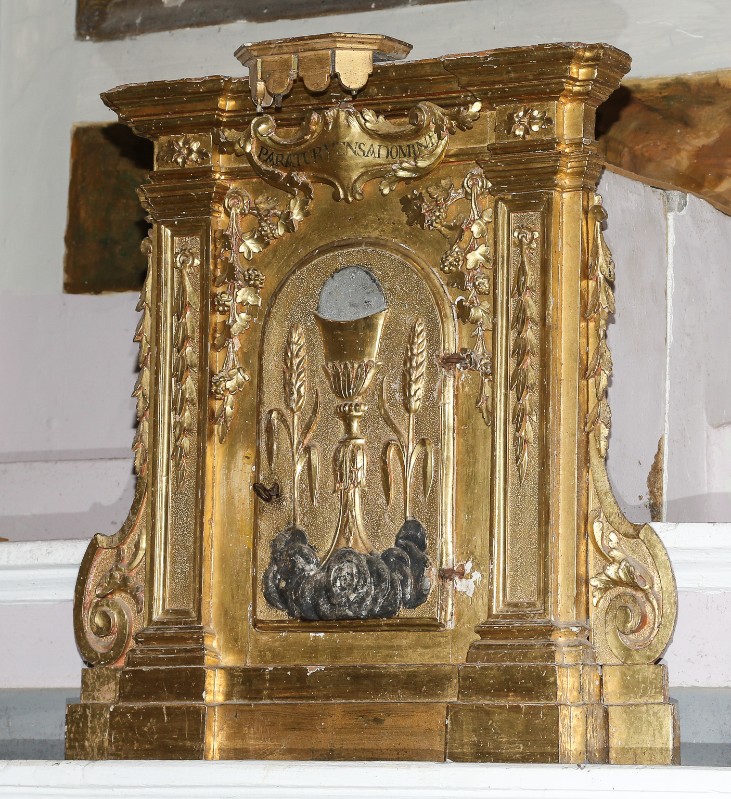 Bottega toscana fine sec. XVIII, Tabernacolo in legno dorato