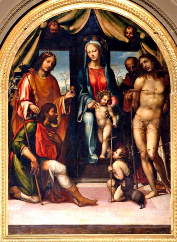 A. De Bazzi detto il Sodoma sec. XVI., Madonna in trono e Santi