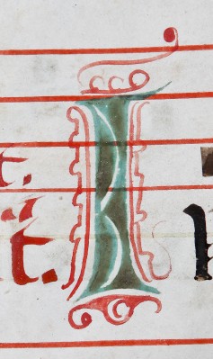 Ambito fiorentino sec. XV, Miniatura con lettera I larga 2 cm