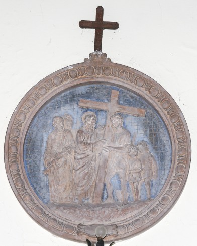 Scuola italiana sec. XX, Gesù Cristo aiutato dal cireneo a portare la croce