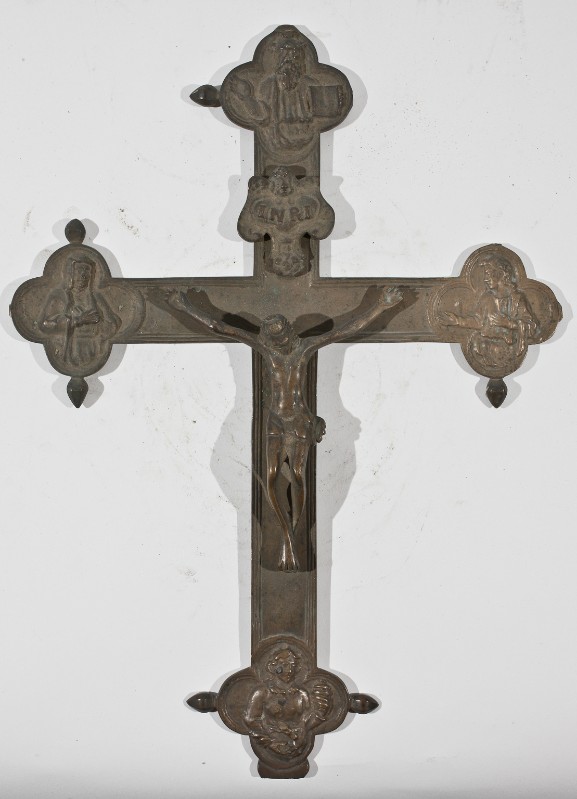 Bottega toscana sec. XVIII, Croce in metallo fuso