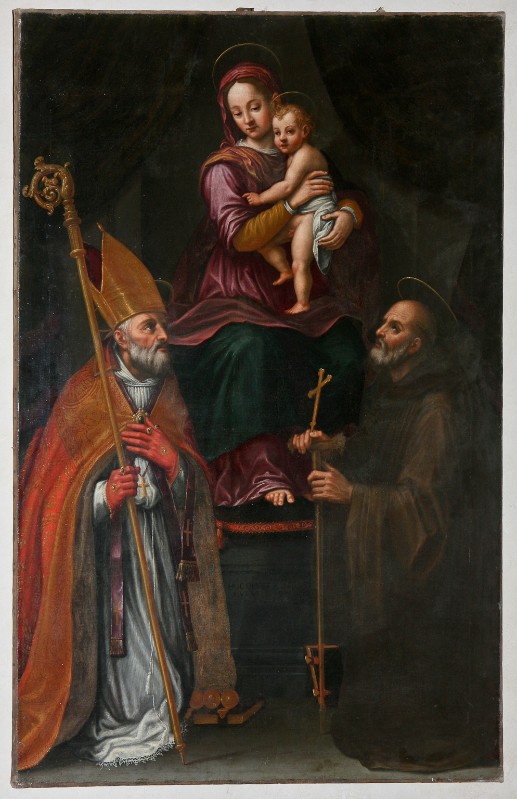 Scuola fiorentina inizio sec. XVII, Dipinto con la Madonna col Bambino e Santi