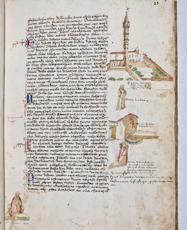Rustici Marco di Bartolomeo metà sec. XV, Pagina con disegni con chiese