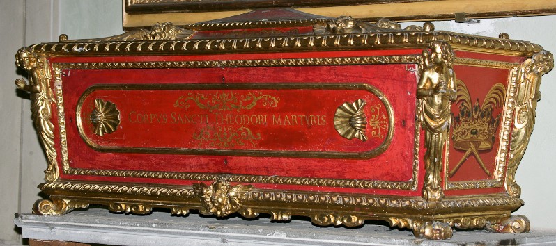 Bottega fiorentina metà sec. XVII, Reliquiario a urna di San Teodoro Martire