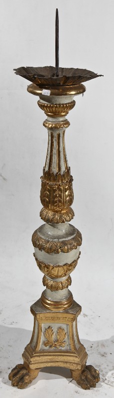 Bottega toscana sec. XIX, Candeliere piccolo con stemma di Santa Felicita 6/6