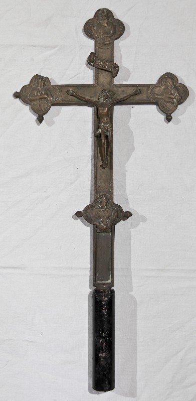 Bottega toscana sec. XVII, Croce in bronzo con quadrilobi