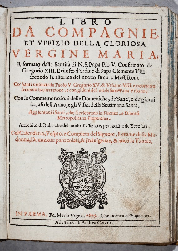 Bottega parmense (1677), Frontespizio con stemma di papa Innocenzo XI