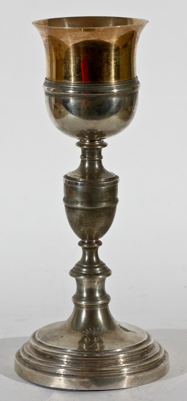 Morelli S. prima metà sec. XIX, Calice in argento con nodo a vaso modanato 1/2