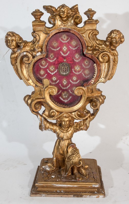 Bottega fiorentina sec. XVII, Reliquiario a ostensorio con stemma Usinbardi