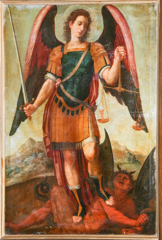 Ambito fiorentino sec. XV, Dipinto con San Miche le arcangelo