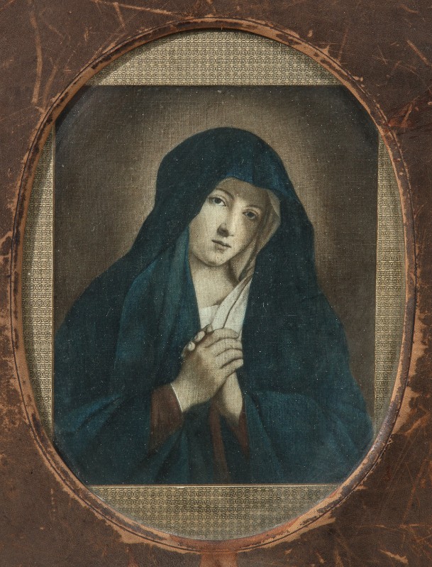 Bottega italiana sec. XIX, Dipinto a olio su tela con la Madonna addolorata