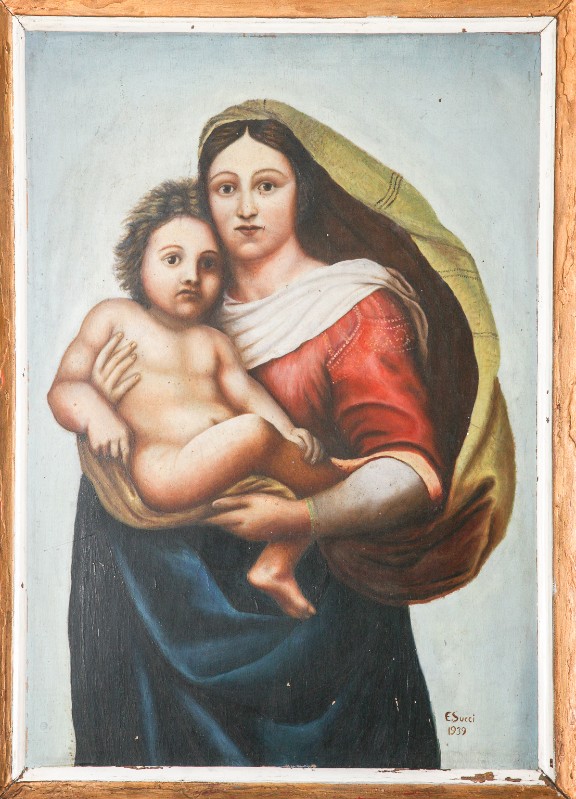 Succi E. (1939), Madonna con Gesù Bambino con San Sisto papa e Santa Barbara