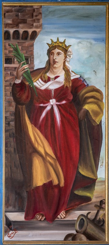 Gori A. (1936), Dipinto con Santa Barbara